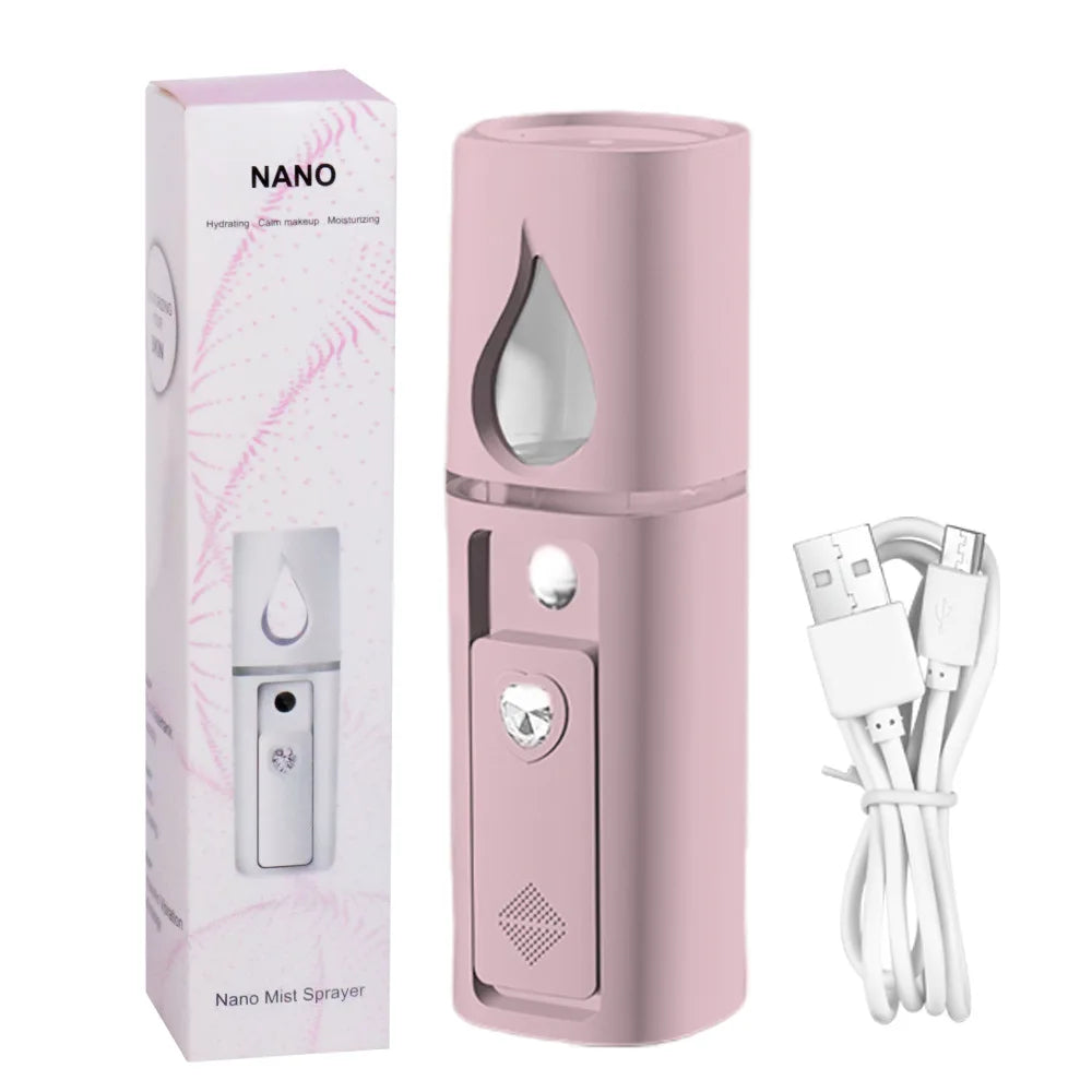 Facial Handy Nano Spray USB Rechargeable Facial Steamer Spray Mist Handy Home Use Facial Cleanser Spray
