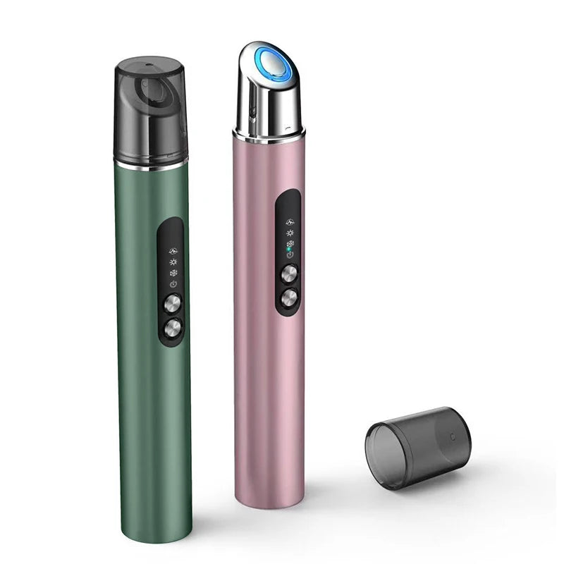 Heated Warm Vibration Eye Face Massager Wand Pen Electric Anti-Aging Firm Skin Tool Home Use Enhances Lip Skin Tightening
