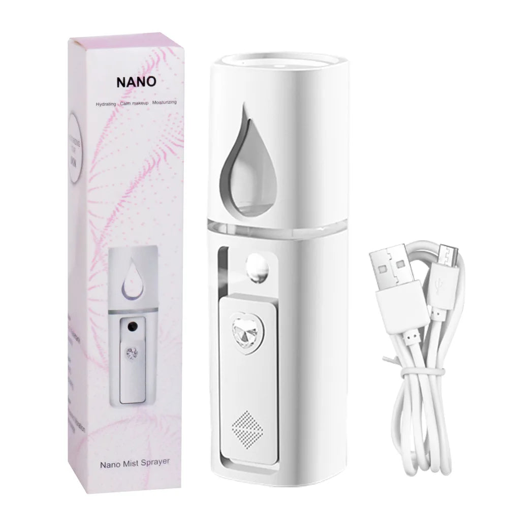 Facial Handy Nano Spray USB Rechargeable Facial Steamer Spray Mist Handy Home Use Facial Cleanser Spray