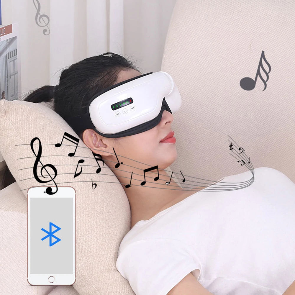 Heated Eye Massager Equipment for Migraines Rechargeable Eye Mask Face Massager Relax & Reduce Eye Bags Improve Sleep